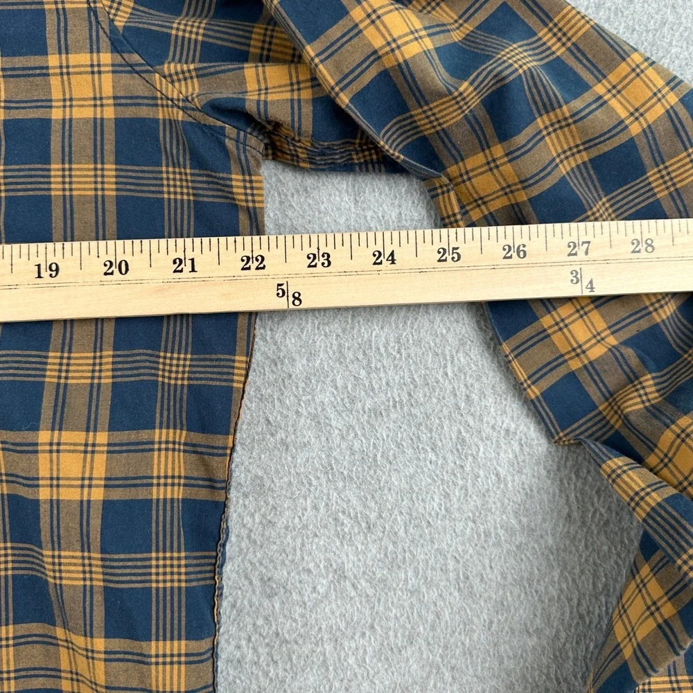 Fox Racing Button Up Shirt Mens Large Blue Yellow Plaid Heritage Long Sleeve - Picture 4 of 7